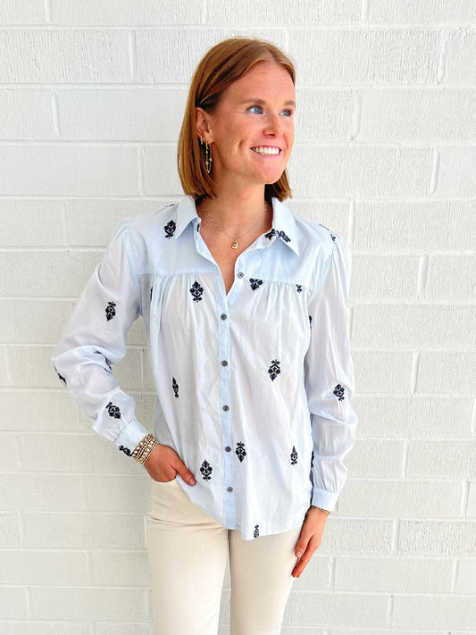 Dear John Nasrin Blouse- Milky Blue