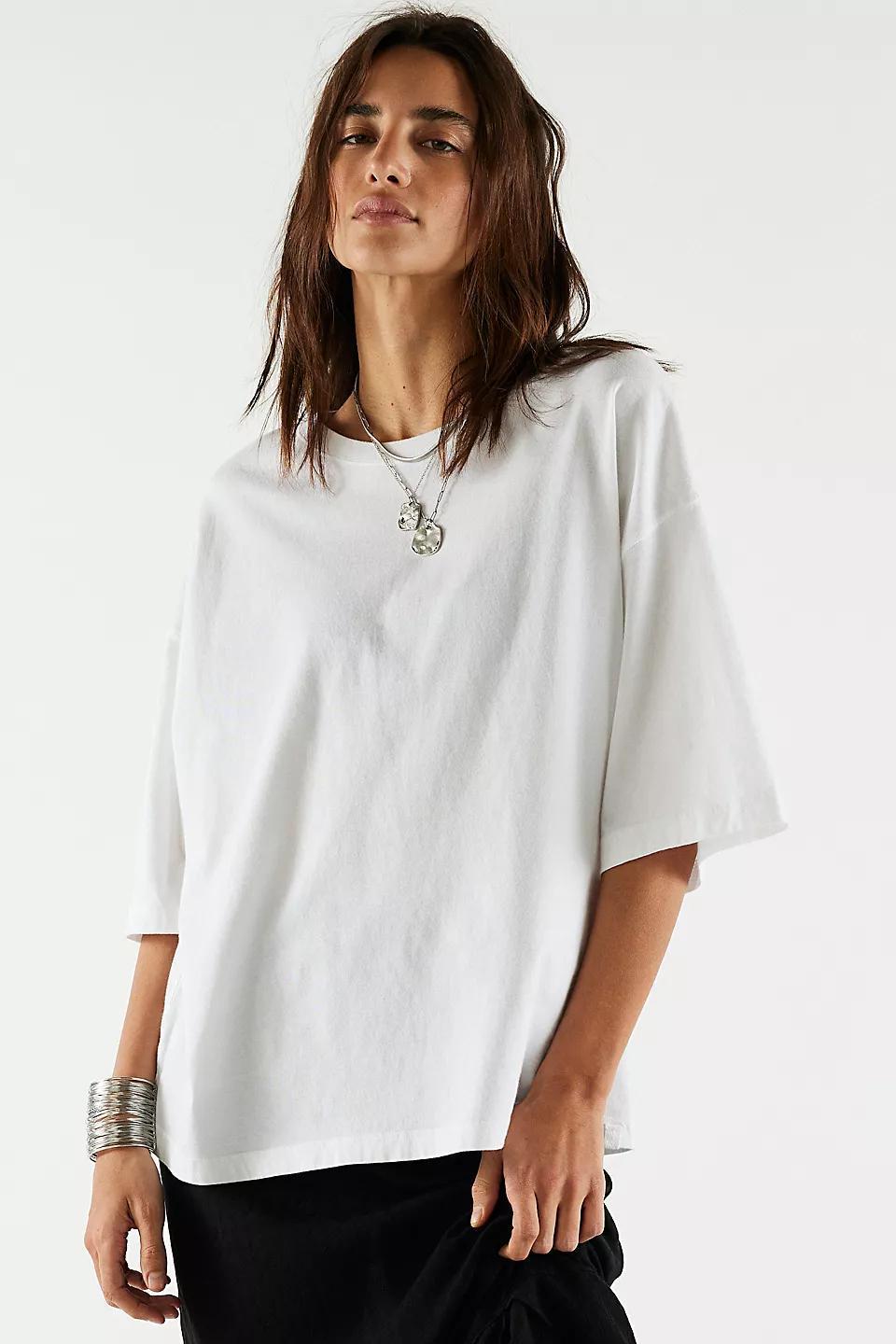 Free People Perfect Oversized Tee- White