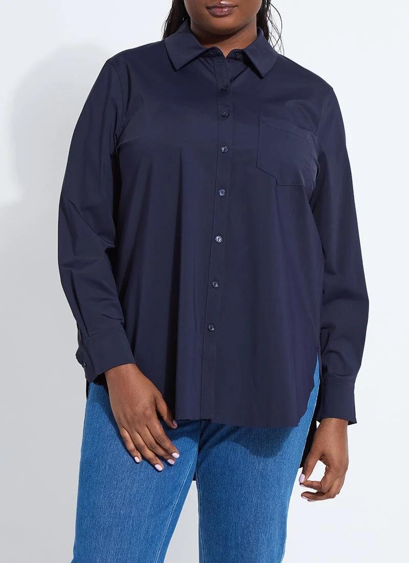 Lysse Schiffer Button Down-Navy
