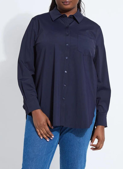 Lysse Schiffer Button Down-Navy