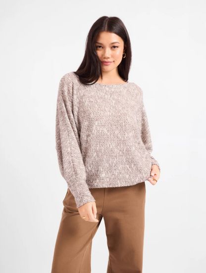 Knit Marled Dolman Slv Top