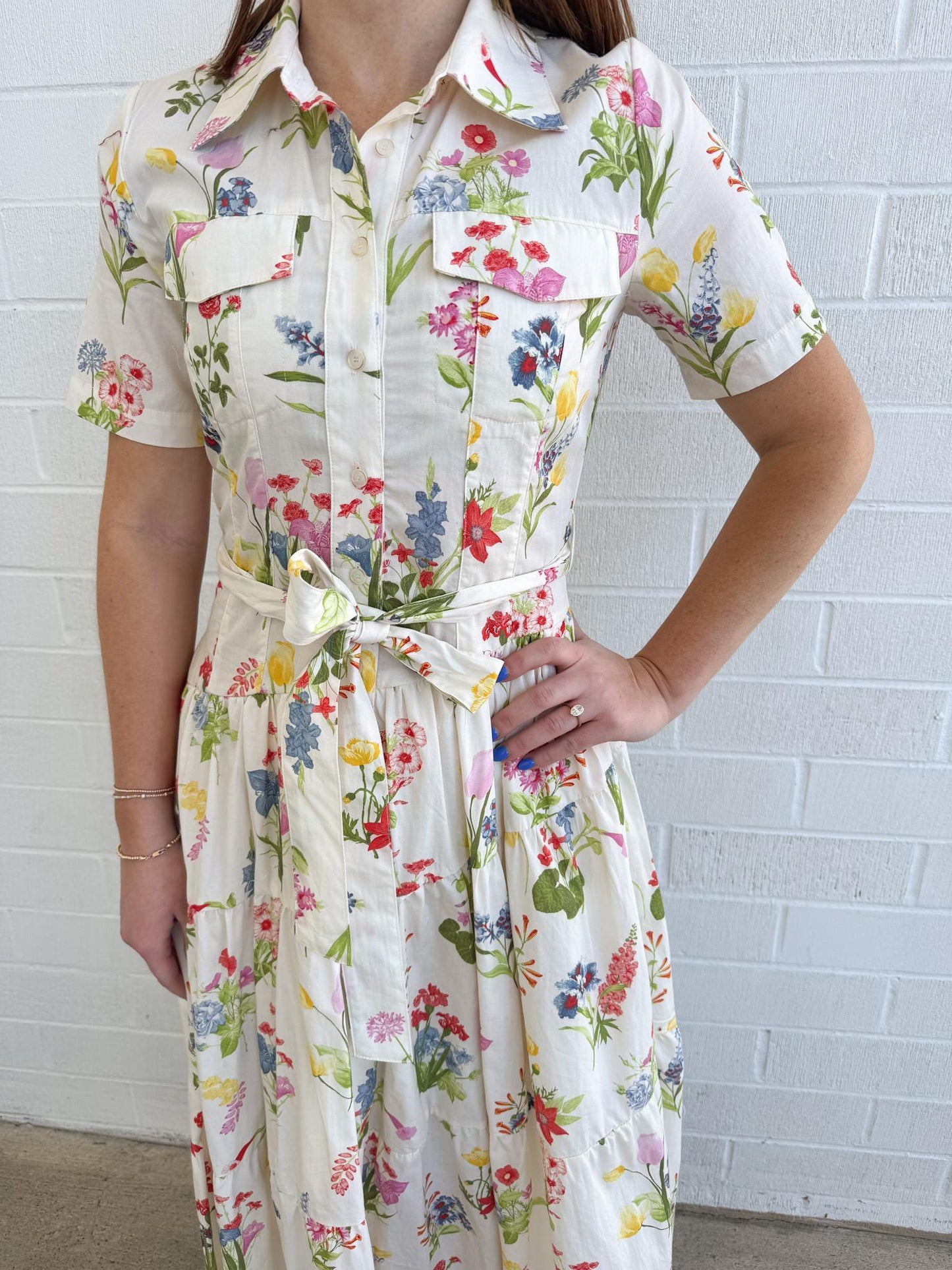 Ivory Floral Maxi Dress