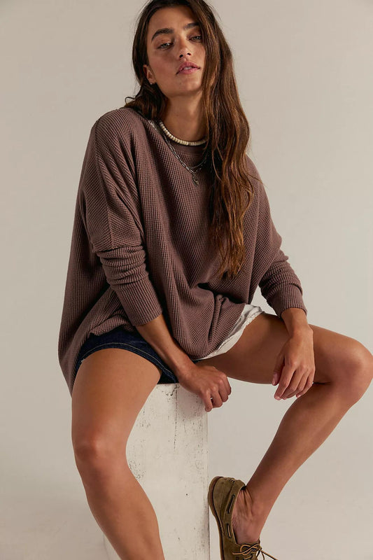 Free People Latte Blues Thermal- Leafless Tree