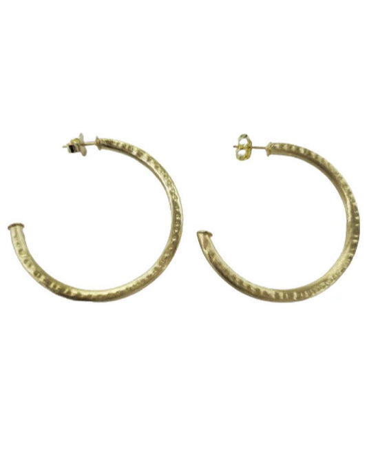 Sheila Fajl Small Hammered Everybody's Favorite Hoop- Brushed Gold