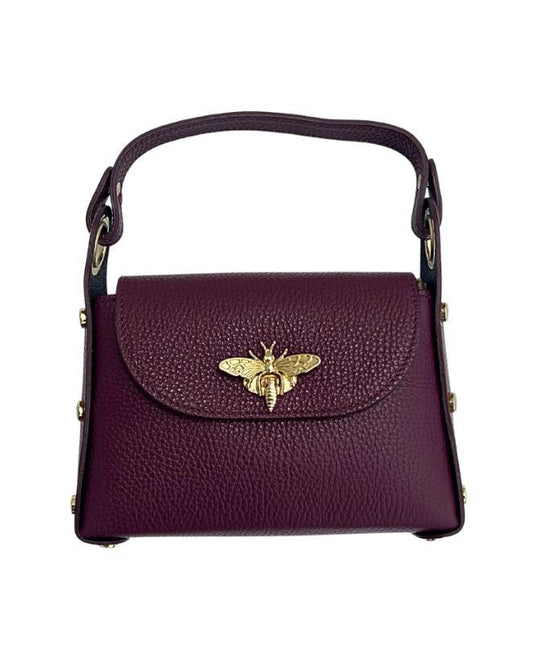 Leather Butterfly Mini Bag- Burgundy