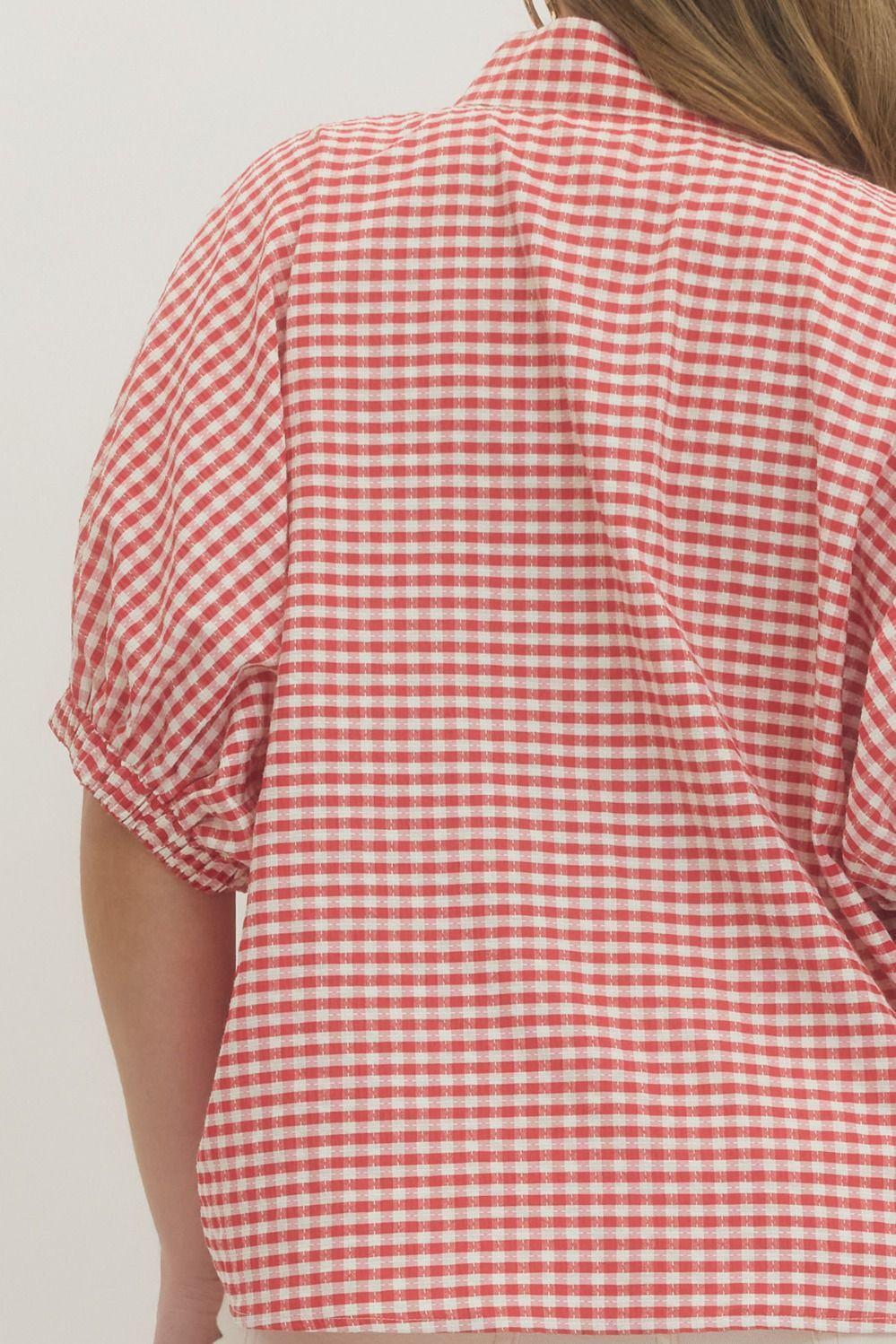 Cherry Gingham Blouse