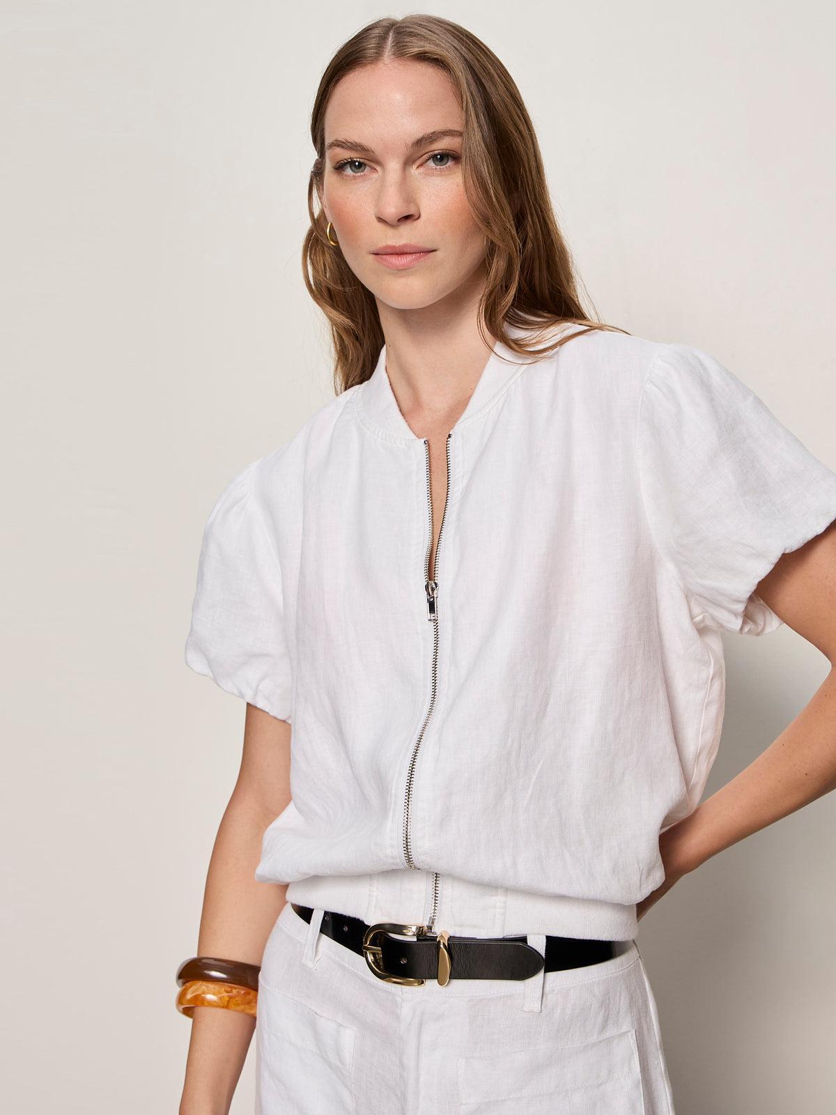 Everly Linen Bomber Jacket