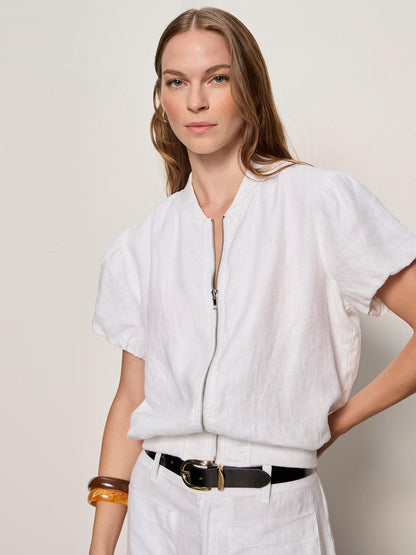 Everly Linen Bomber Jacket