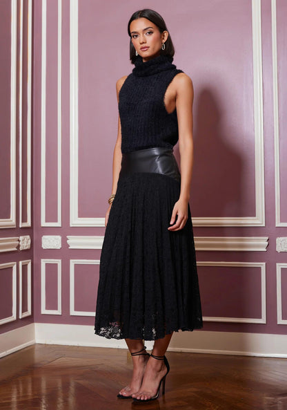 Sleeveless Turtleneck- Black