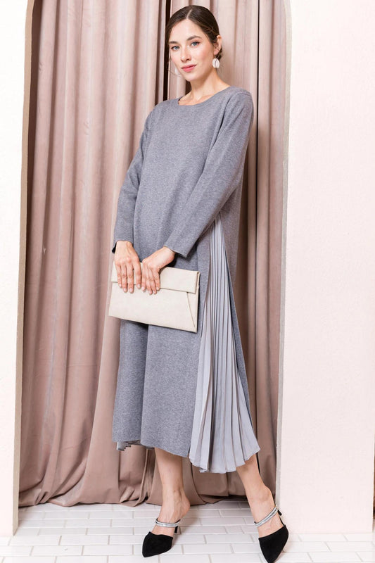 Pleated Chiffon Dress