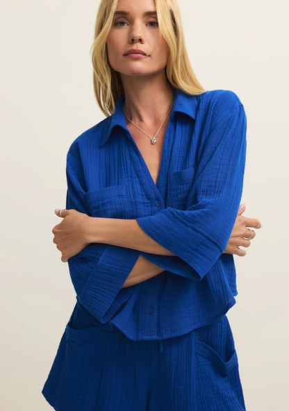 Helena Shirt- Cobalt Blue