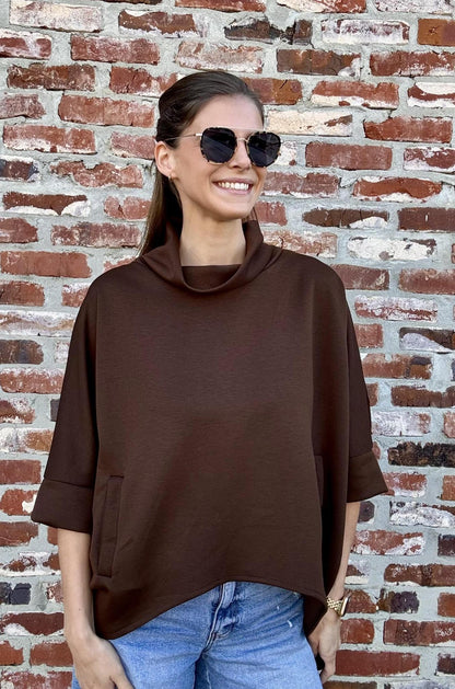 One Size Pocket Pullover-Choc