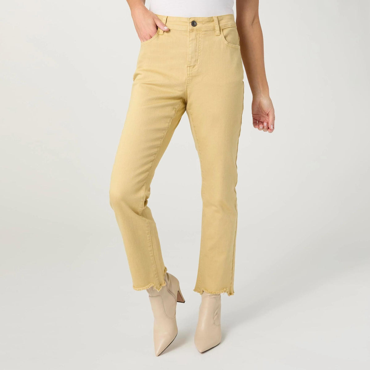 Marky Cutout Ankle Pant- Mustard