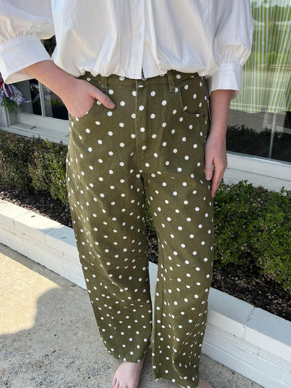Olive Barrel Pant