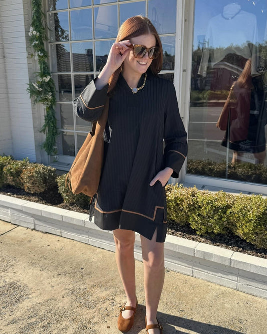 Acordion Pleat Collar Dress