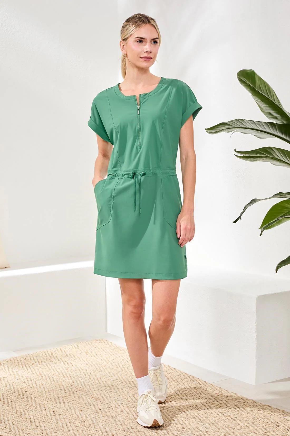 Zip Dress W/Drawcord