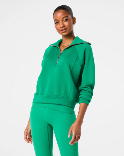 SPANX AirEssentials Half Zip- Field Green