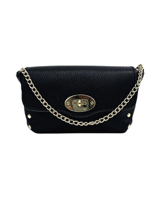 Leather Stud Handbag- Black