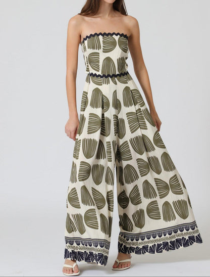 Tie Back Printed Jumpsuit
