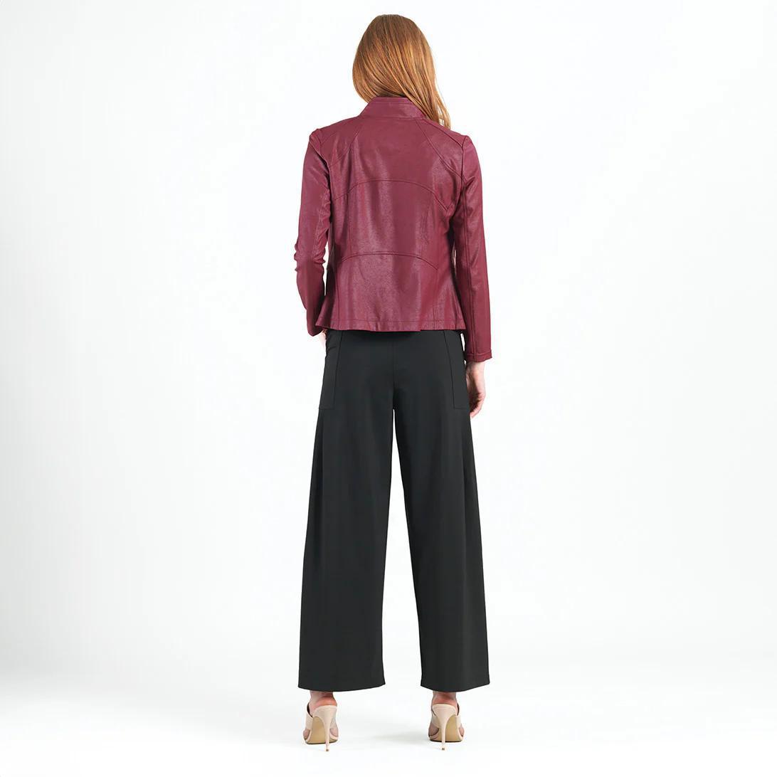 Liquid Leather Jacket- Merlot