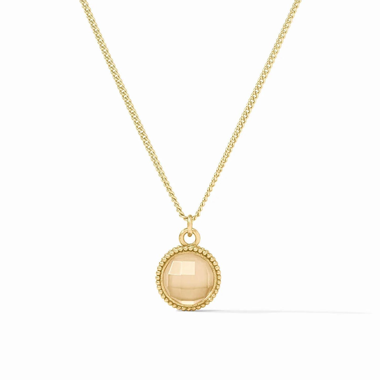 Fleur De Lis Solitaire Necklace- Iridescent Champagne