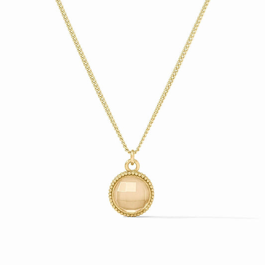 Fleur De Lis Solitaire Necklace- Iridescent Champagne