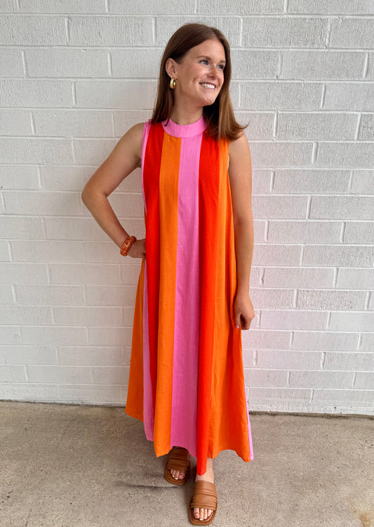 Colorblock Midi Dress
