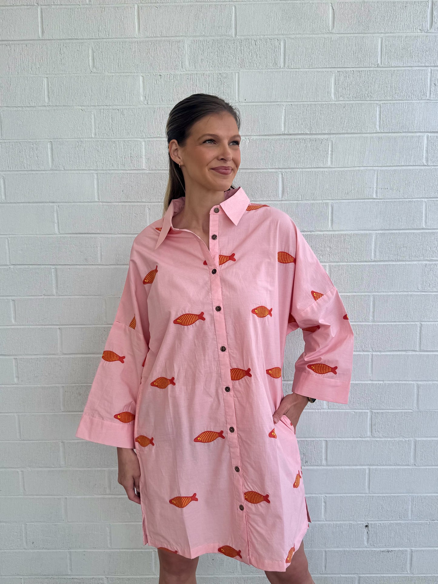 Uncle Frank Embroidered Fish Dress