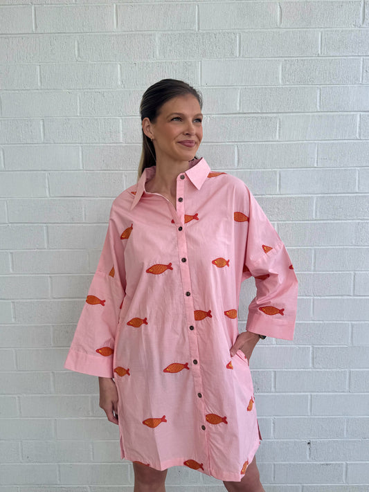 Uncle Frank Embroidered Fish Dress
