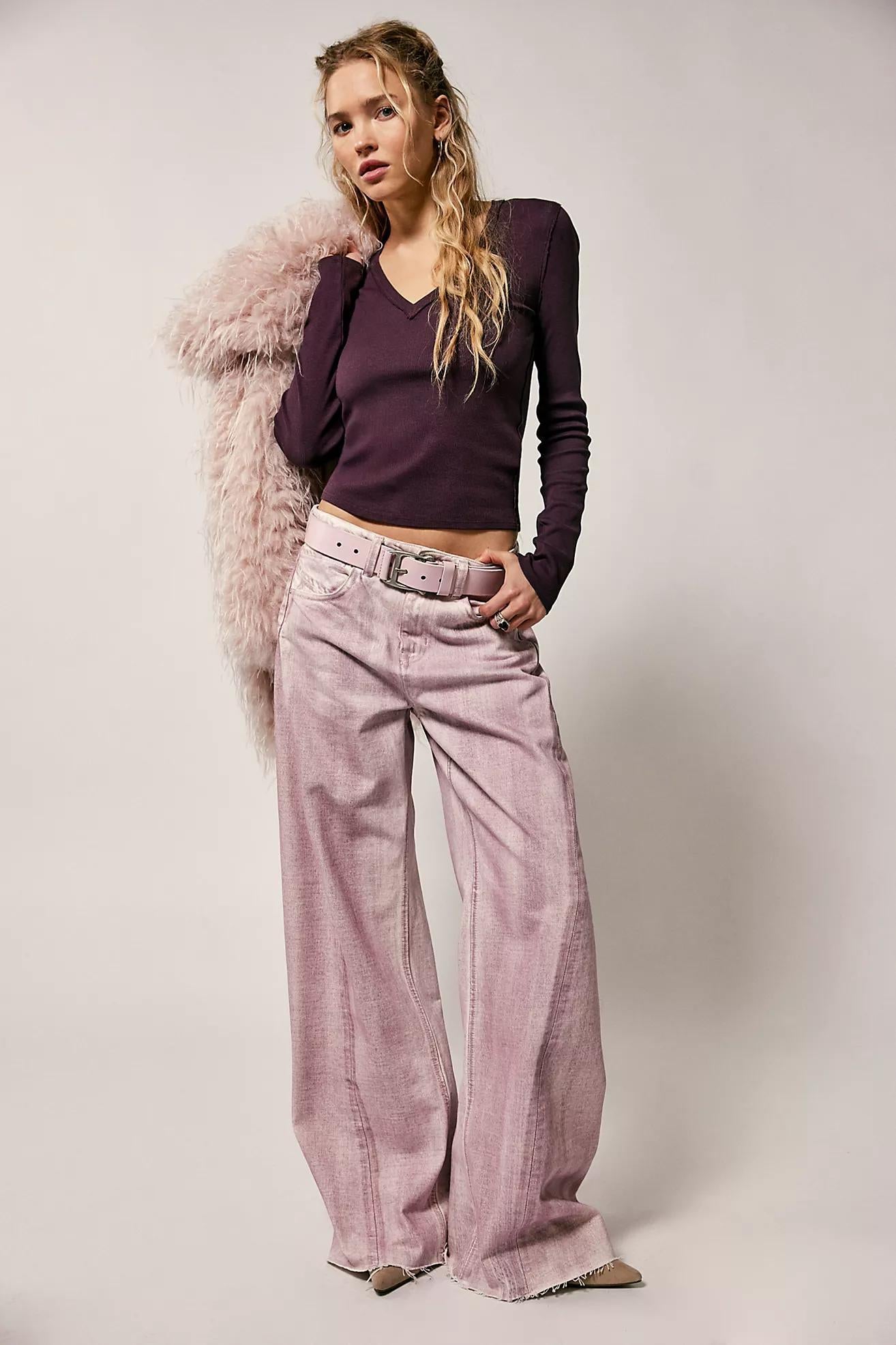 Free People Neria Long Sleeve- Vintage Grape