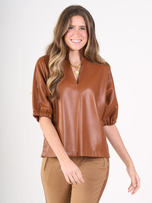 Poppy Top- Luggage Leather