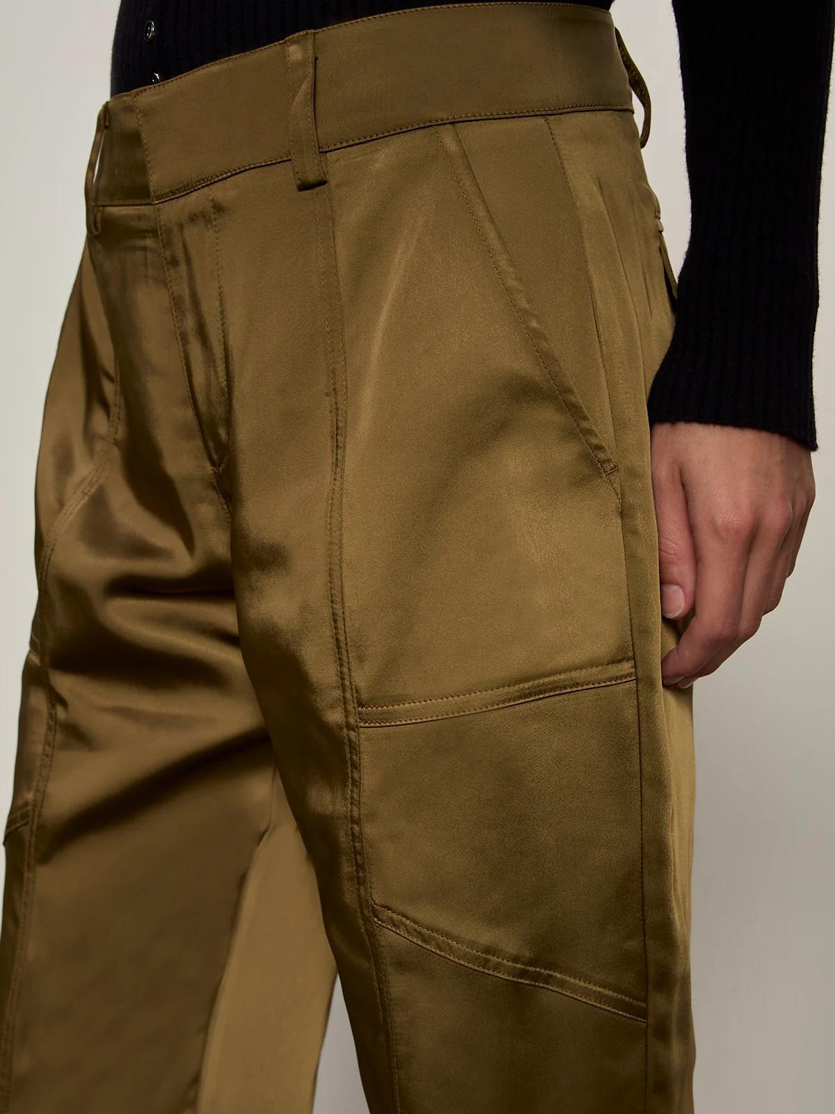 Satin Taper Pant- Dirty Martini