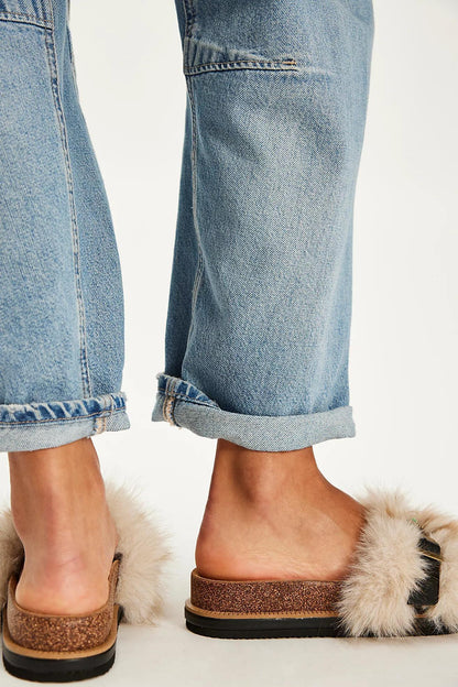 Frankie Fur Slide- Oatmeal