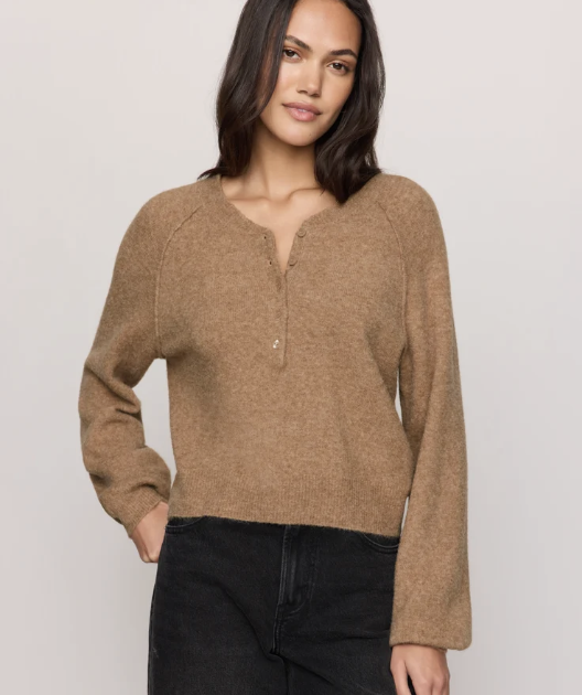 Westmont Henley Sweater-Caramel