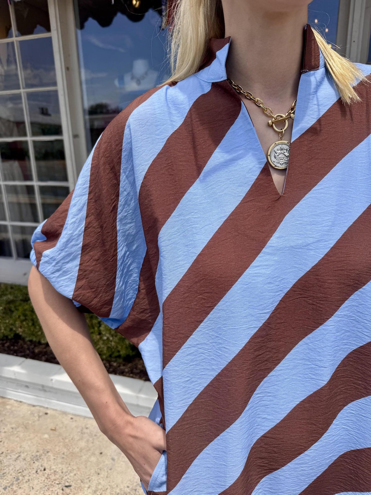 Striped Caftan Dress