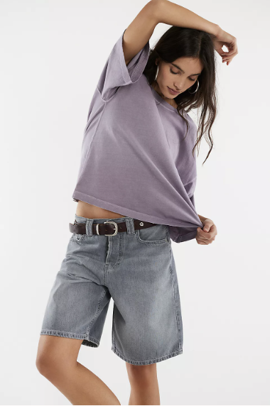 Free People Perfect Oversized Tee- Plum Ash