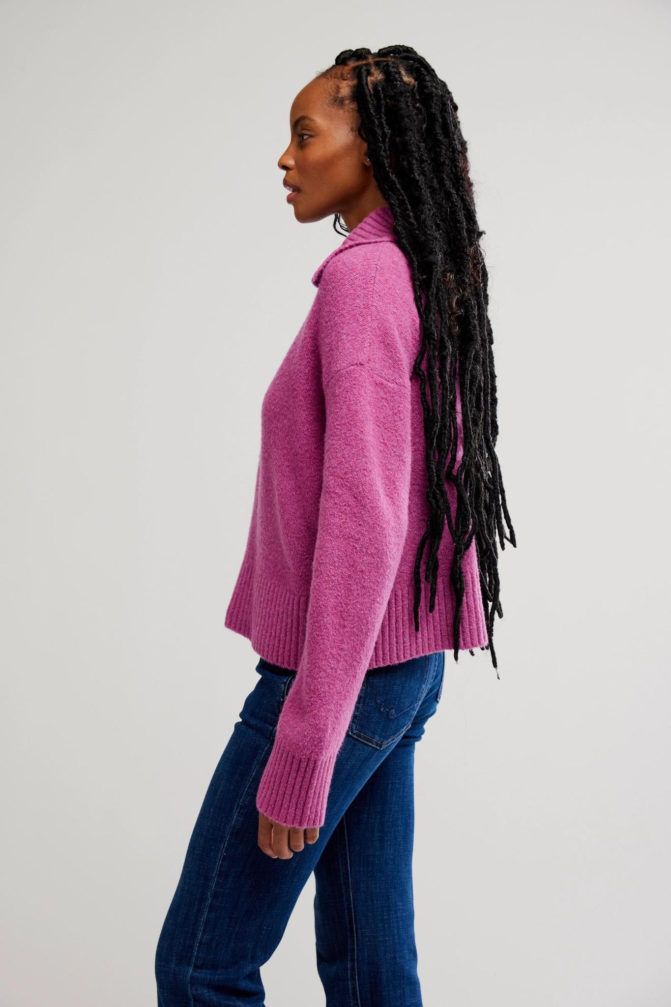 Free People Trading Up Polo- Magenta