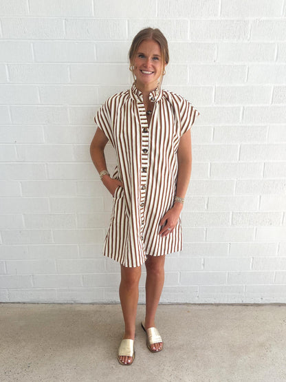 Striped Button Up Dress
