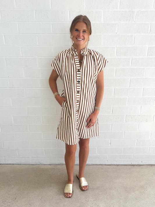 Striped Button Up Dress