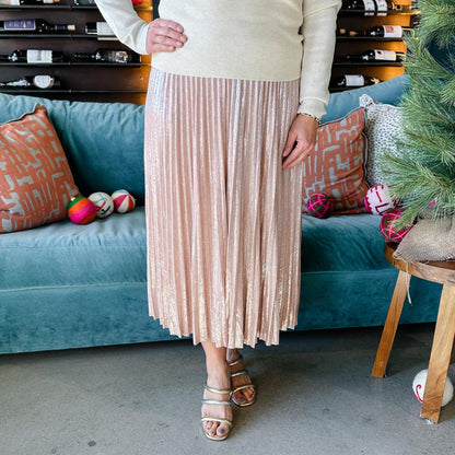 Foil Pleated Skirt