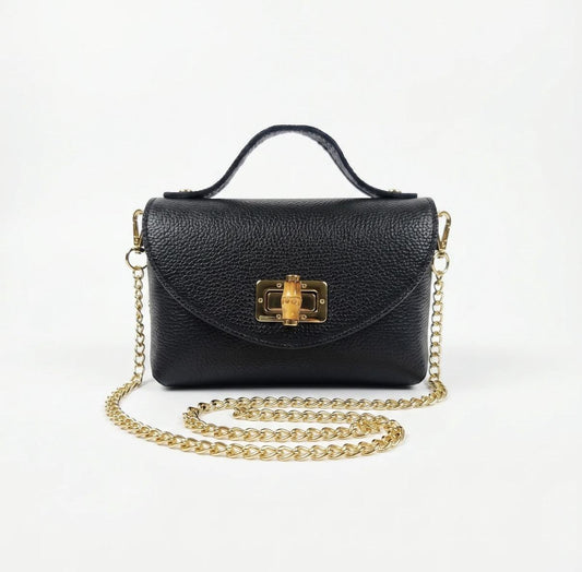 Leather Mini Handbag-BLK