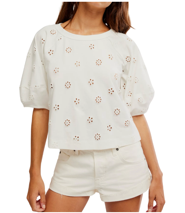 Free People Jessie Eyelet Tee