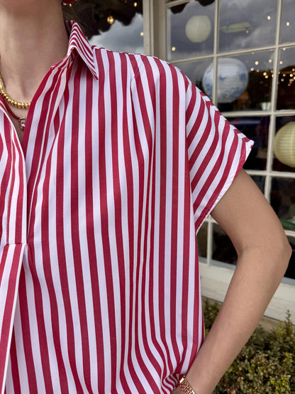 Stripe Poplin Top