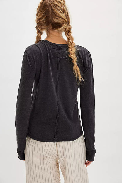 Free People Nova Tee L/S- Black