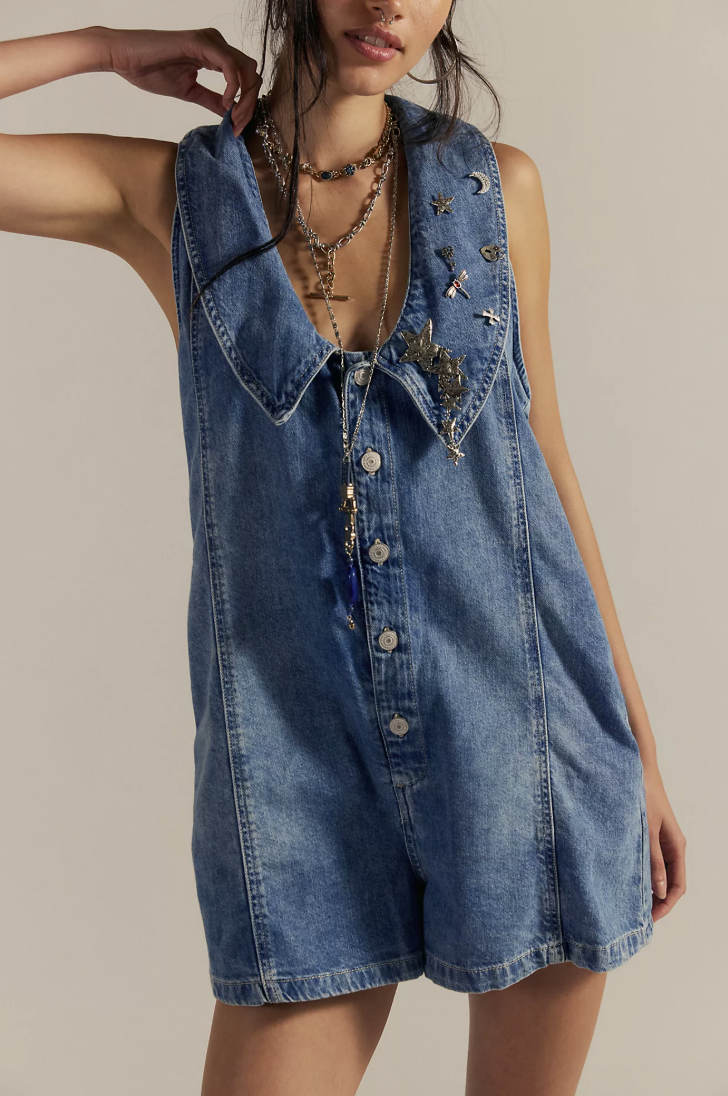 Free People Dover Playsuit- Candy
