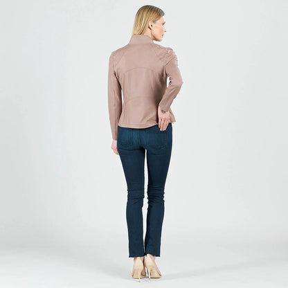 Liquid Leather Jacket- Taupe