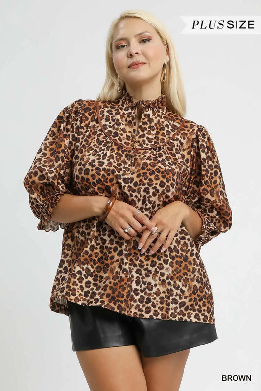 Scalloped High Neck Top