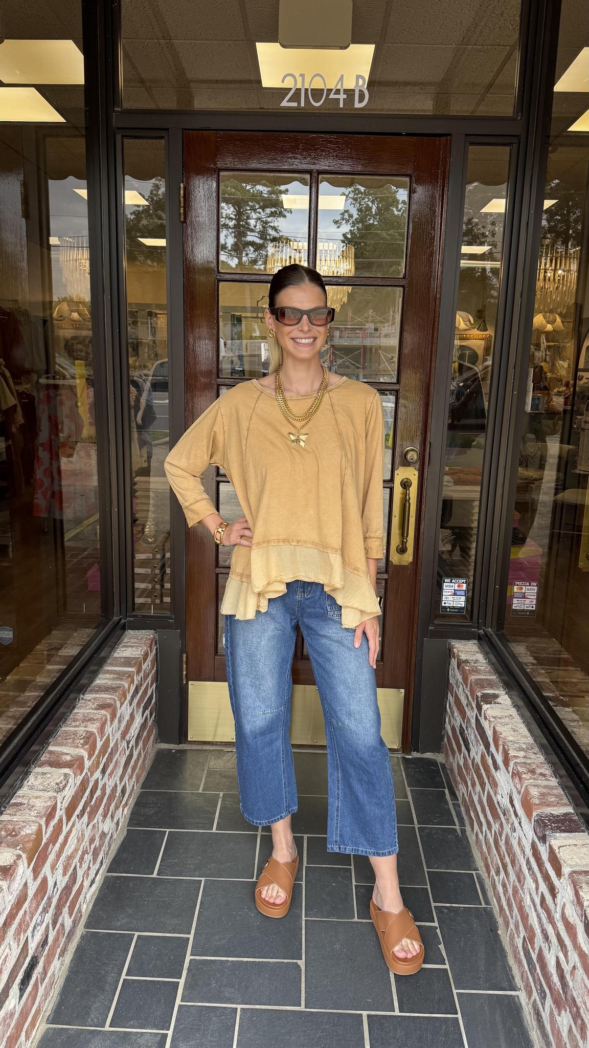 Swing Layer Tee-Mustard