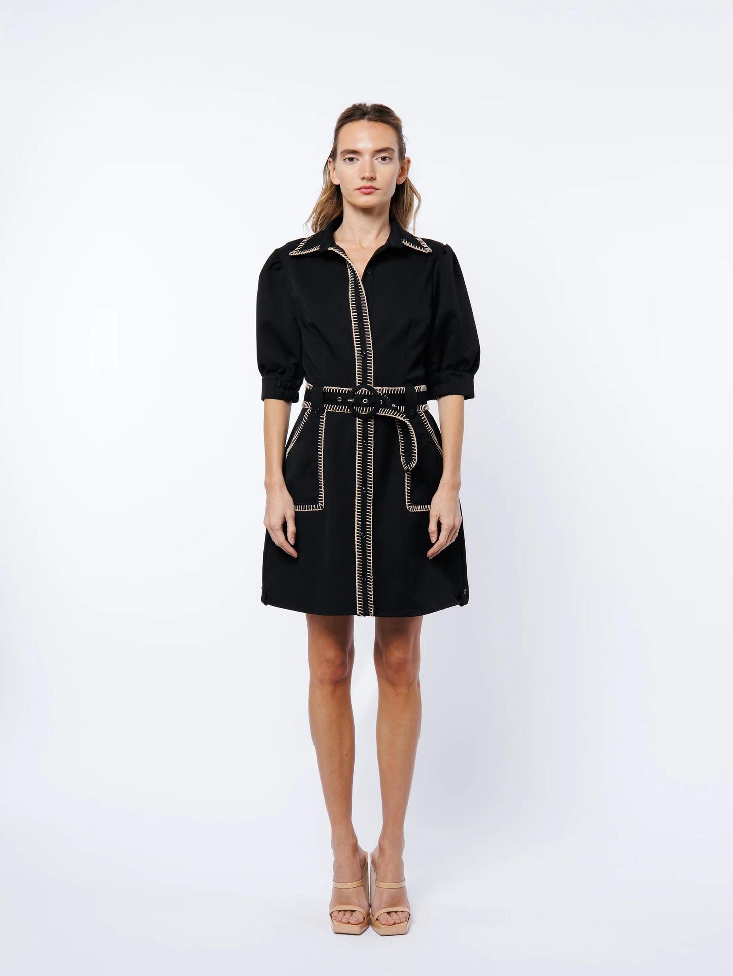 Embroidered Mini Dress