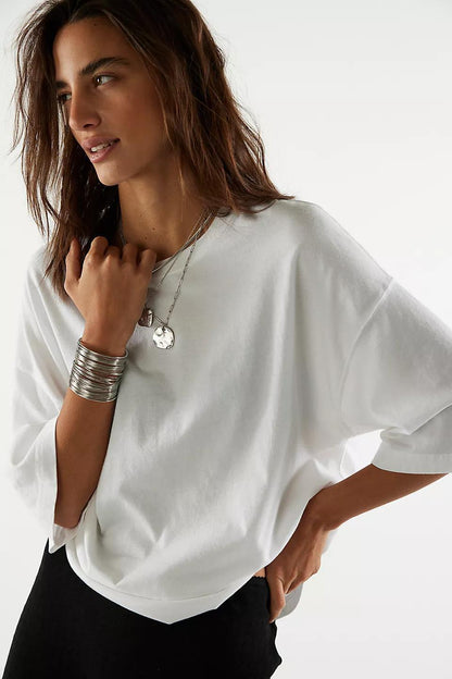 Free People Perfect Oversized Tee- White
